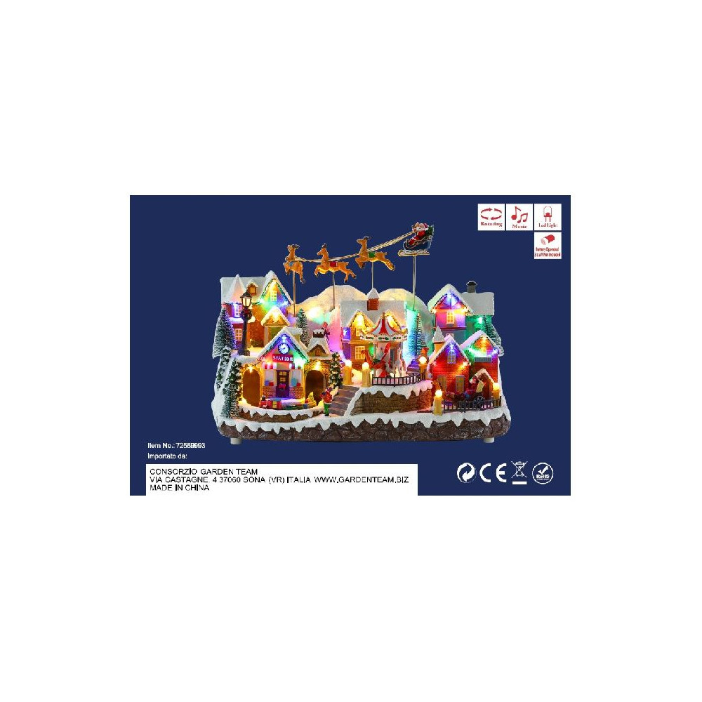 VILLAGGIO 42,5X24XH31CM LED MUSICA MOVIM