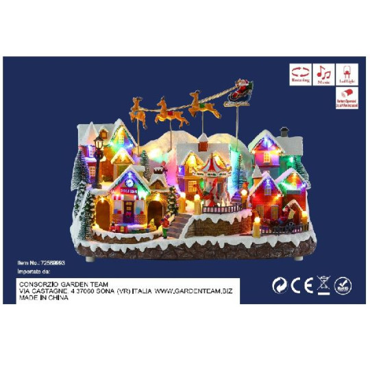 VILLAGGIO 42,5X24XH31CM LED MUSICA MOVIM