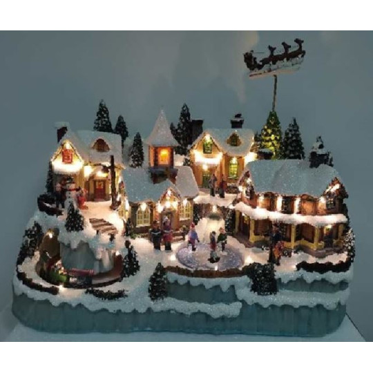 VILLAGGIO 53X32XH40CM MOV MUSICA LED