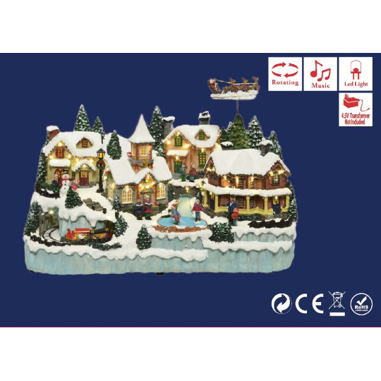 VILLAGGIO 53X32XH40CM MOV MUSICA LED