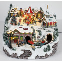 VILLAGGIO C/TRENO 34X34XH28CM LED MUSIC