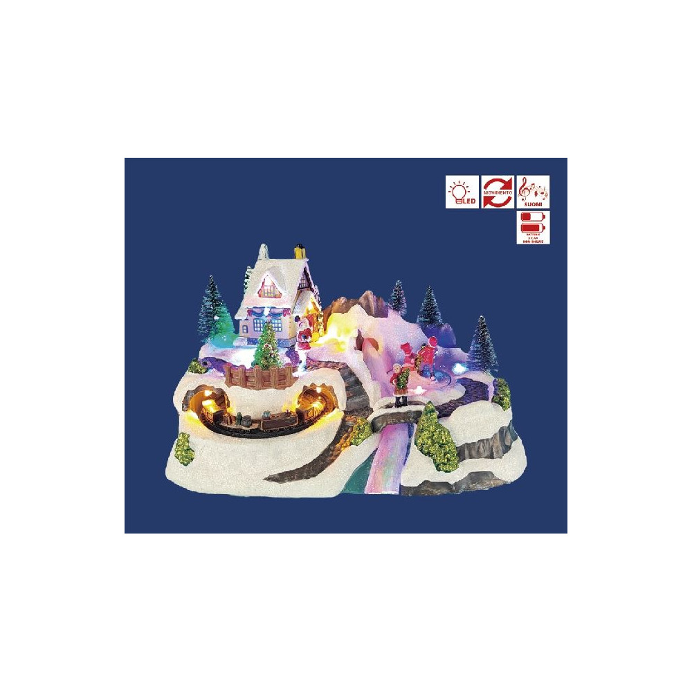 VILLAGGIO FO LED MUSICA MOV 30,5X16XH20C