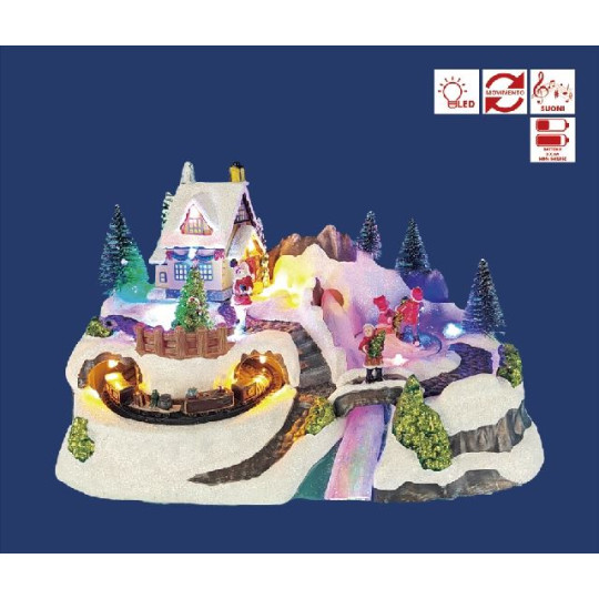 VILLAGGIO FO LED MUSICA MOV 30,5X16XH20C