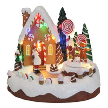 VILLAGGIO GINGERBREAD 22X16,5XH16CM LED