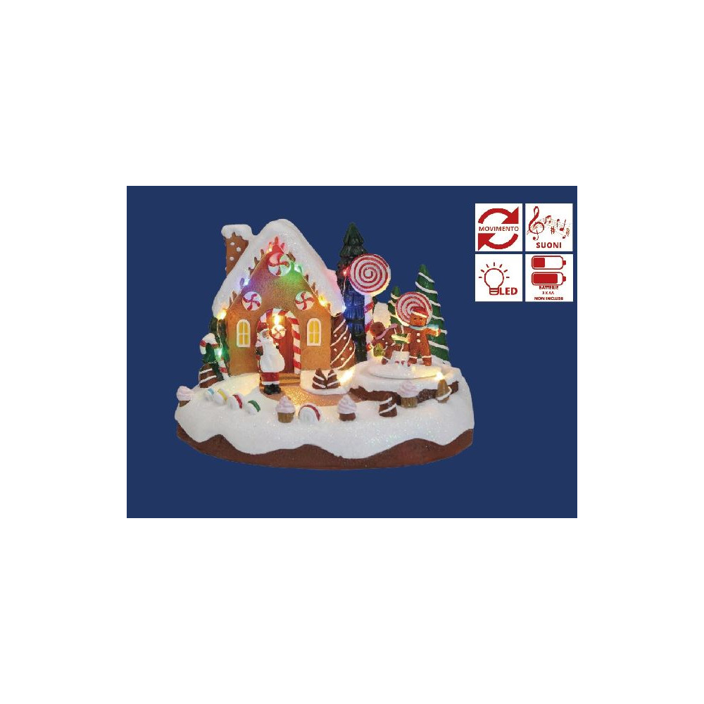 VILLAGGIO GINGERBREAD 22X16,5XH16CM LED