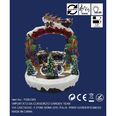 VILLAGGIO MERRY XMAS LUCE MUS MOV H30CM 2