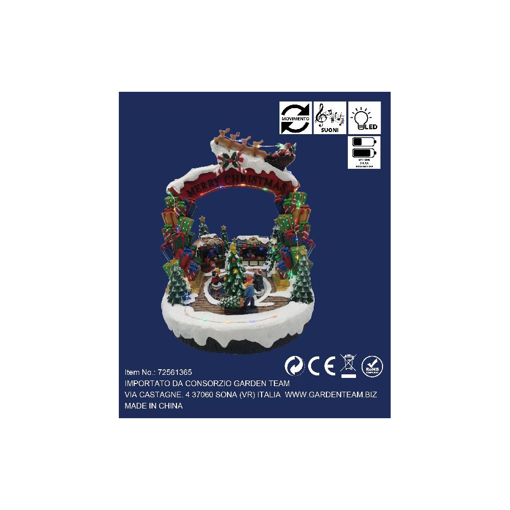 VILLAGGIO MERRY XMAS LUCE MUS MOV H30CM