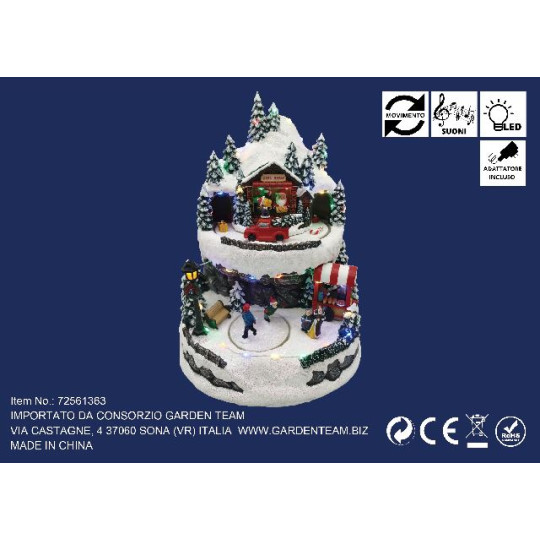 VILLAGGIO NATALE 25X26.5XH32CM LED MUSIC VILLAGGIO NATALE 25X26.5XH32CM LED MUSIC