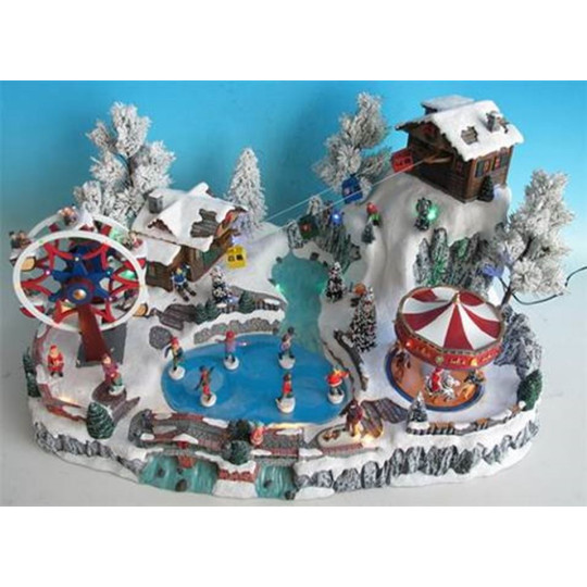 VILLAGGIO PATTINATORI LED MUS MOV 65X45X