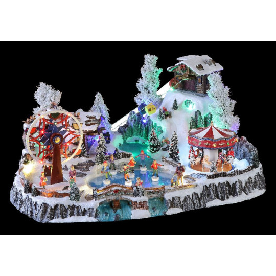 VILLAGGIO PATTINATORI LED MUS MOV 65X45X