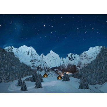 POSTER CANVAS ILLUMINATO PAESAGGIO MONTA