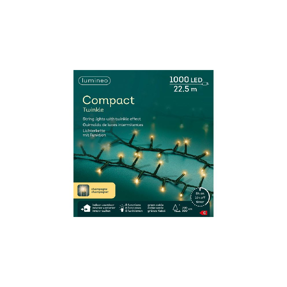 1000LED COMPACT TWINKLE CHAMPAGNE