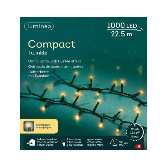 1000LED COMPACT TWINKLE CHAMPAGNE