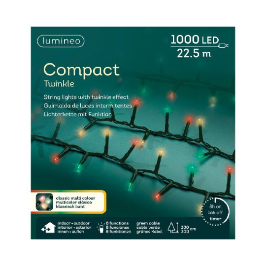 1000LED COMPACT TWINKLE RED GREEN CL
