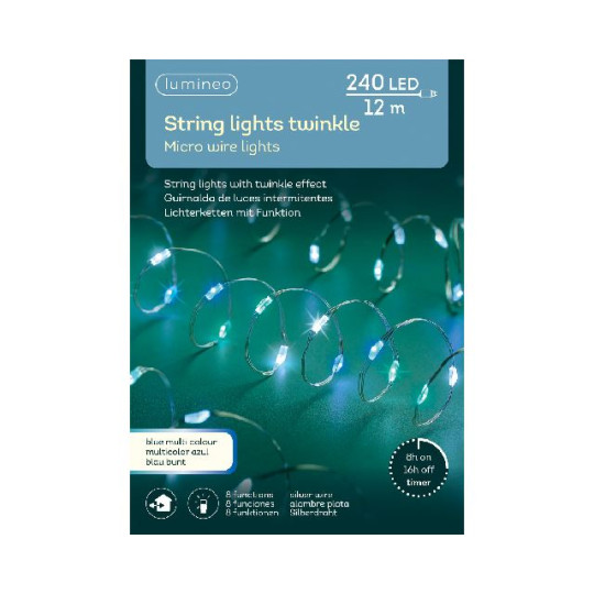 CATENA MICROLED 240L PASTEL B.FREDDO/BLU