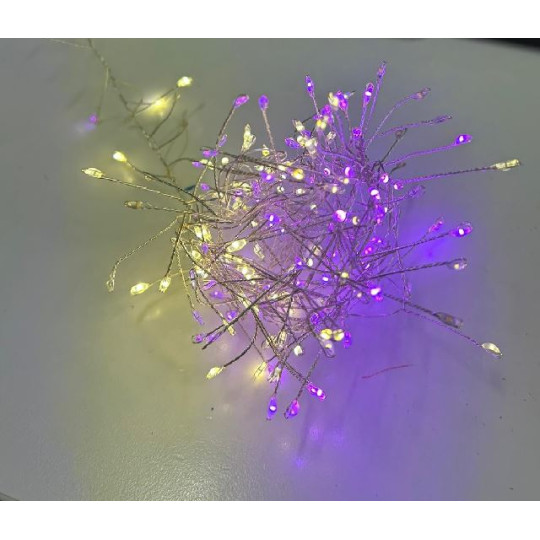 CLUSTER 500LED METAL SILVER PINK BIANCO