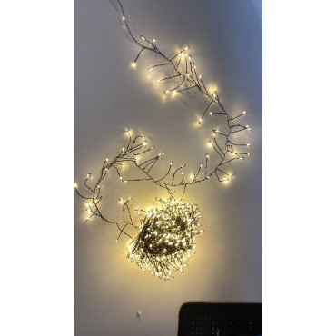 CLUSTER 500LED METAL VERDE BIANCO CALDO