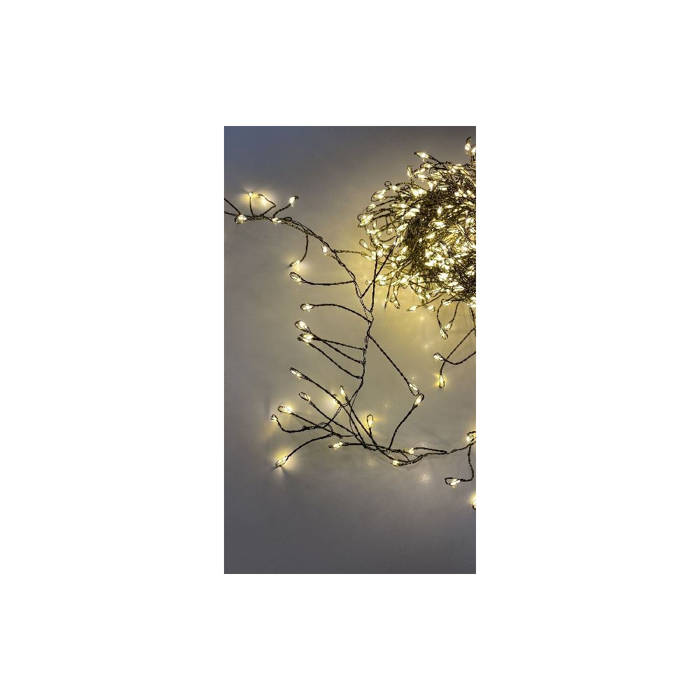 CLUSTER 500LED METAL VERDE BIANCO CALDO