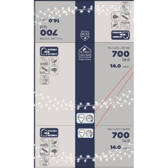 CLUSTER 700 LED 5MM C/C TIMER TRASP BIAN