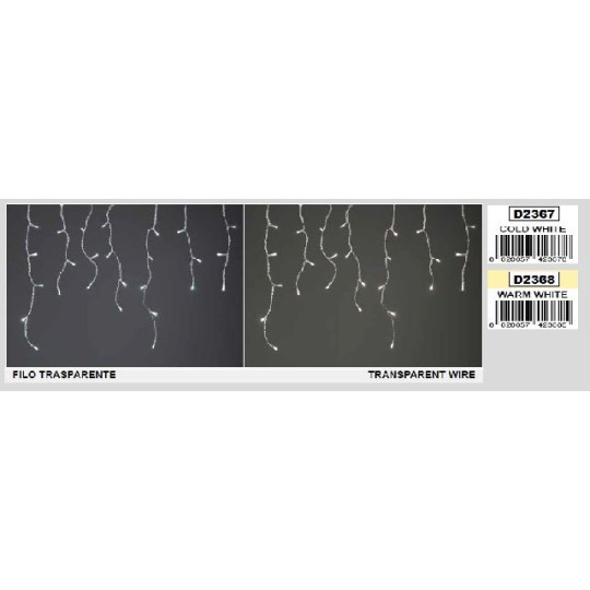 STALATTITI 180LED BIANCO CALDO C/C PROLU