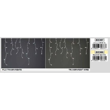 STALATTITI 180LED BIANCO GHIAC C/C PROLU