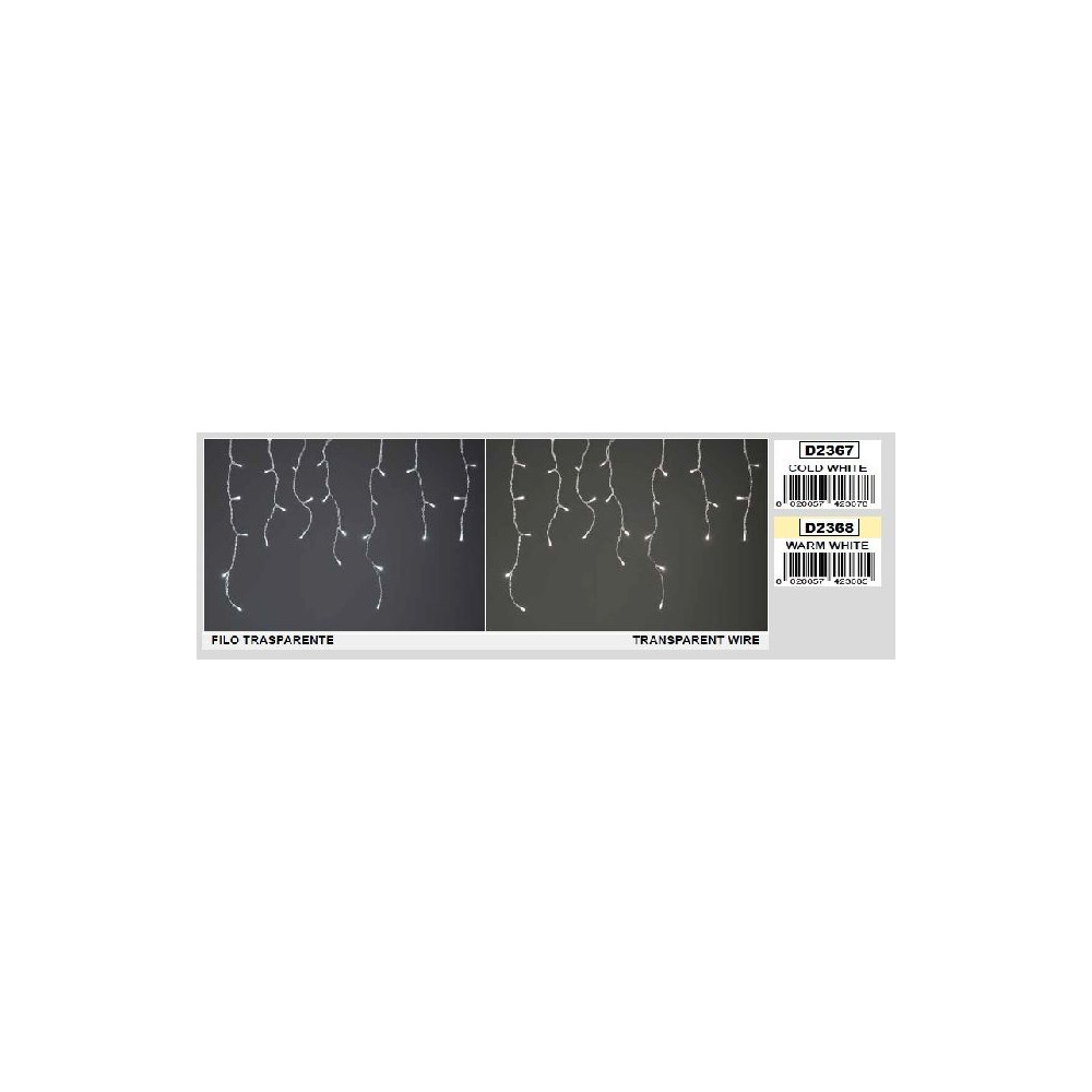 STALATTITI 180LED BIANCO GHIAC C/C PROLU