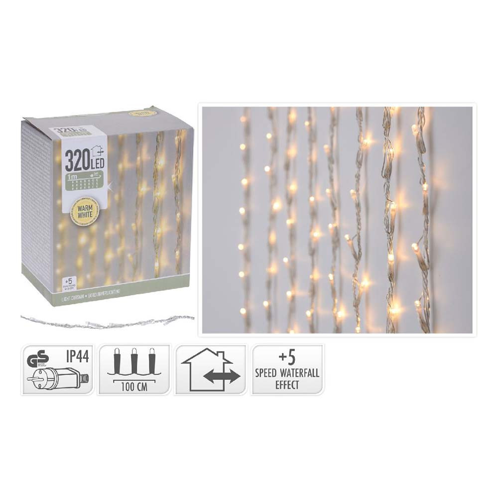 TENDA 100X200CM 320LED PIOGGIA C/C BIANC