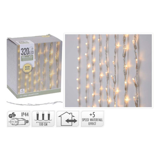 TENDA 100X200CM 320LED PIOGGIA C/C BIANC