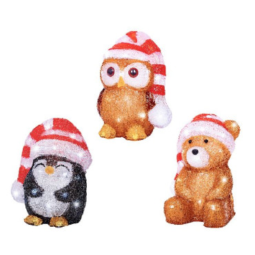 ANIMALETTO ACRIL H21CM 30LED BATT X3ASS 2