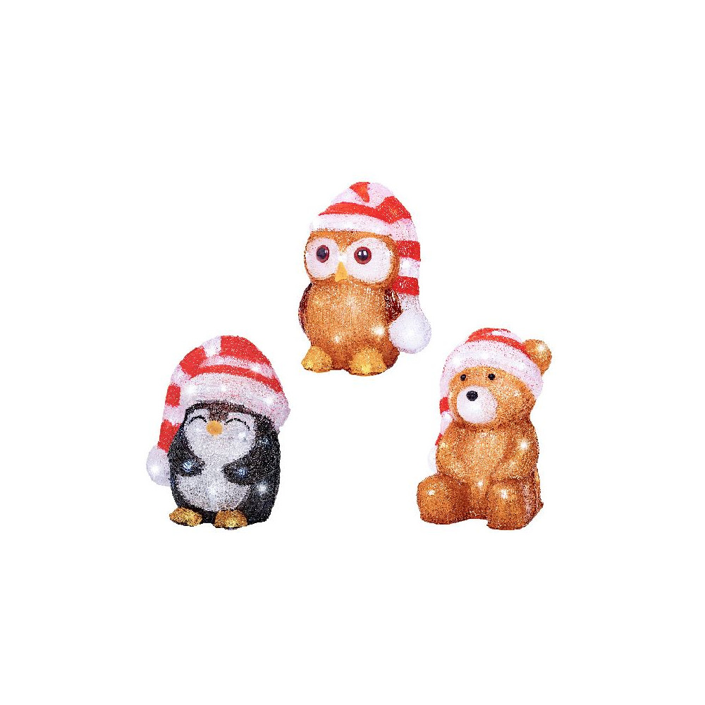 ANIMALETTO ACRIL H21CM 30LED BATT X3ASS