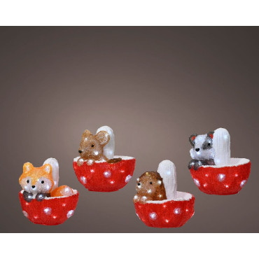 ANIMALI SU FUNGO ACRIL 18,5XH20CM 30LED