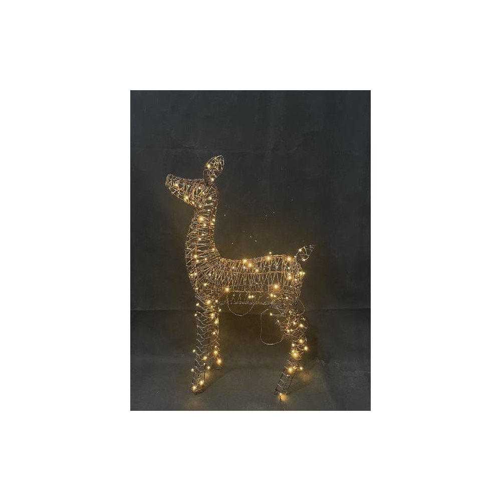 CERBIATTO H107X28X62CM WICKER 125LED OUT