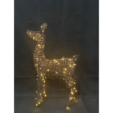 CERBIATTO H107X28X62CM WICKER 125LED OUT 2