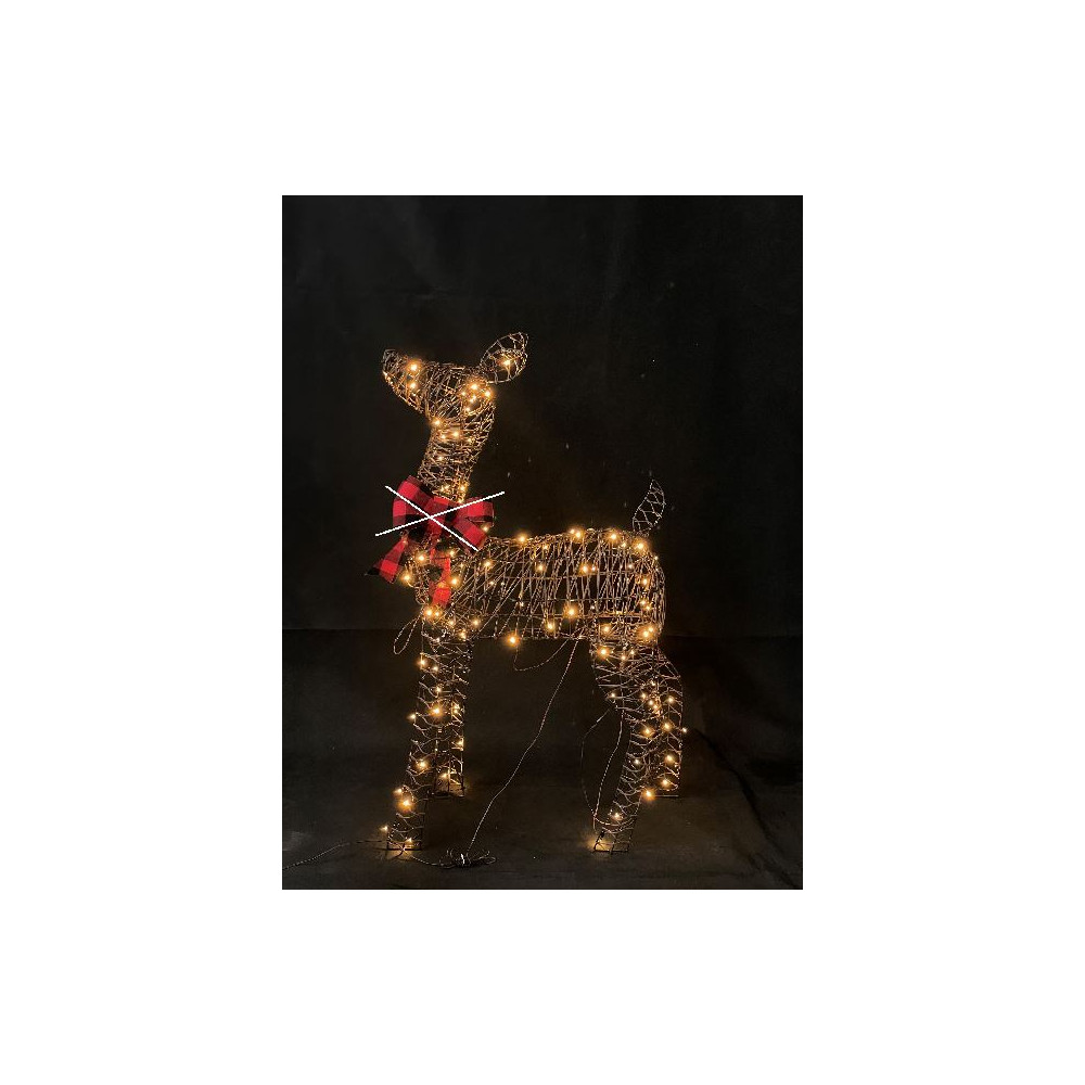 CERBIATTO H107X28X62CM WICKER 125LED OUT