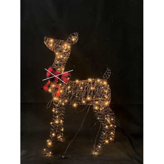 CERBIATTO H107X28X62CM WICKER 125LED OUT