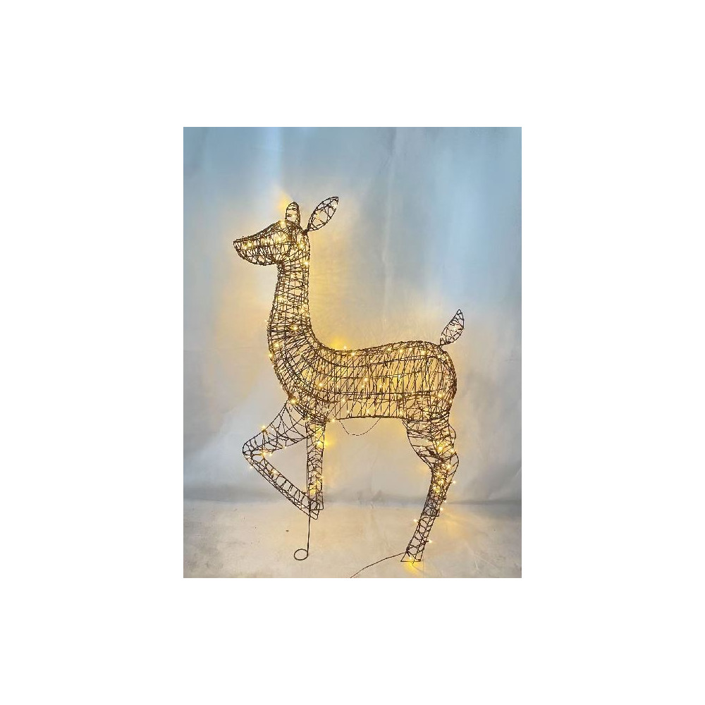 CERBIATTO H147X30X89CM WICKER 190LED OUT