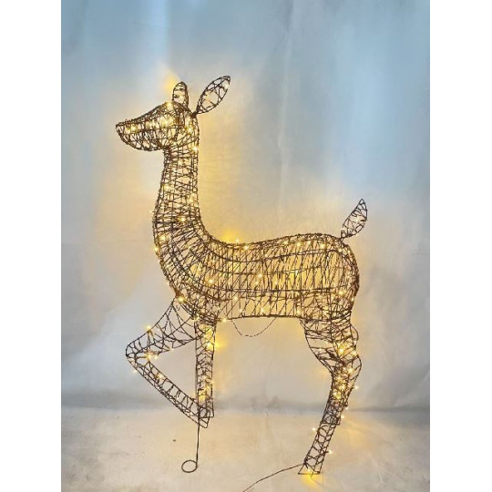 CERBIATTO H147X30X89CM WICKER 190LED OUT