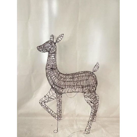 CERBIATTO H147X30X89CM WICKER 190LED OUT