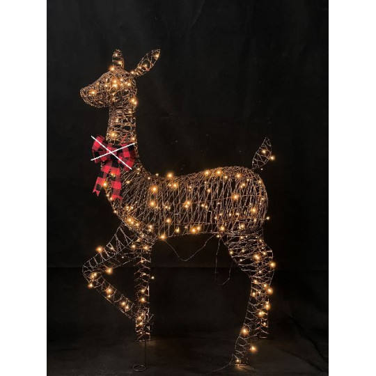 CERBIATTO H147X30X89CM WICKER 190LED OUT