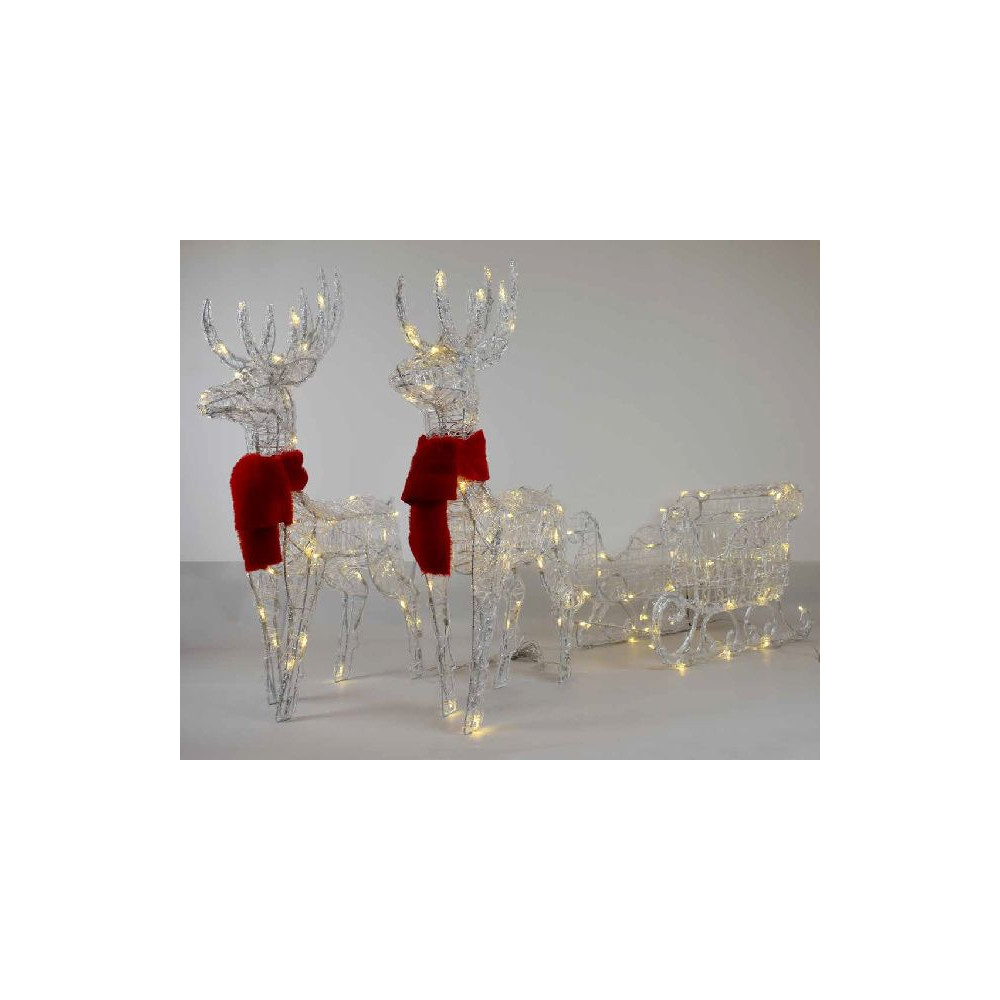 COPPIA RENNE FILO CRISTAL C/SCIARA BIAN