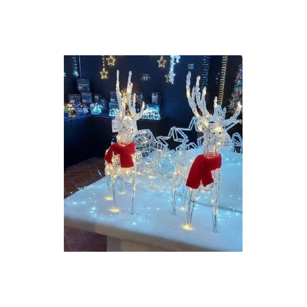 COPPIA RENNE FILO CRISTAL C/SCIARA BIAN