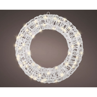 CORONA ACRIL D50CM 60LED BIANCO CALDO