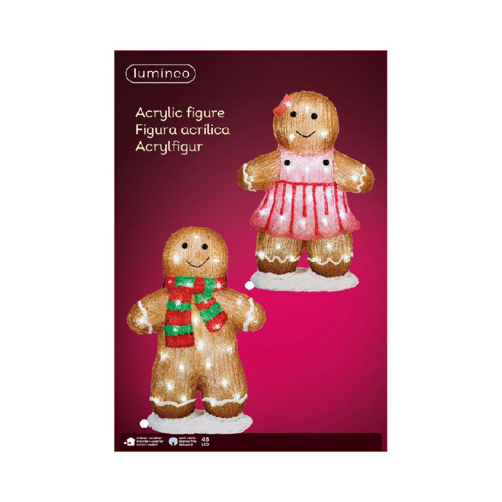 FIG NATALE ACRILICO 13XH46CM 48LED FREDD