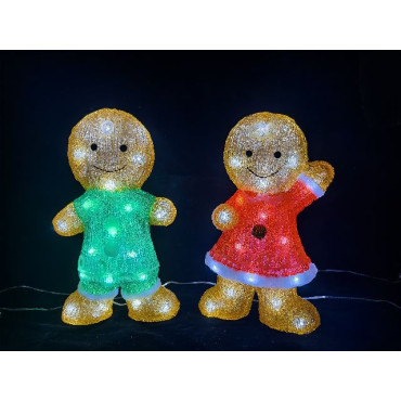 GINGERBREAD 30LED BIANCO FREDDO OUT X2
