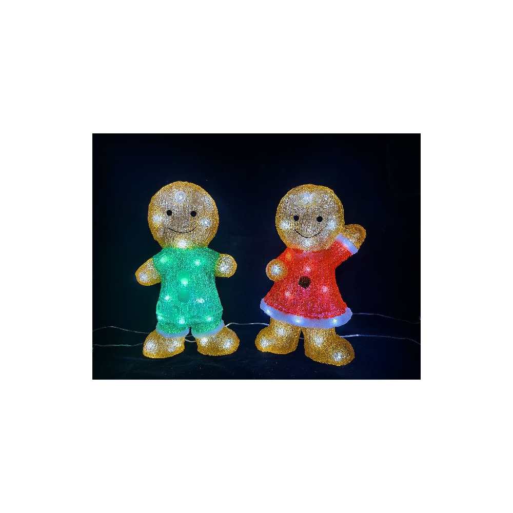 GINGERBREAD 30LED BIANCO FREDDO OUT X2