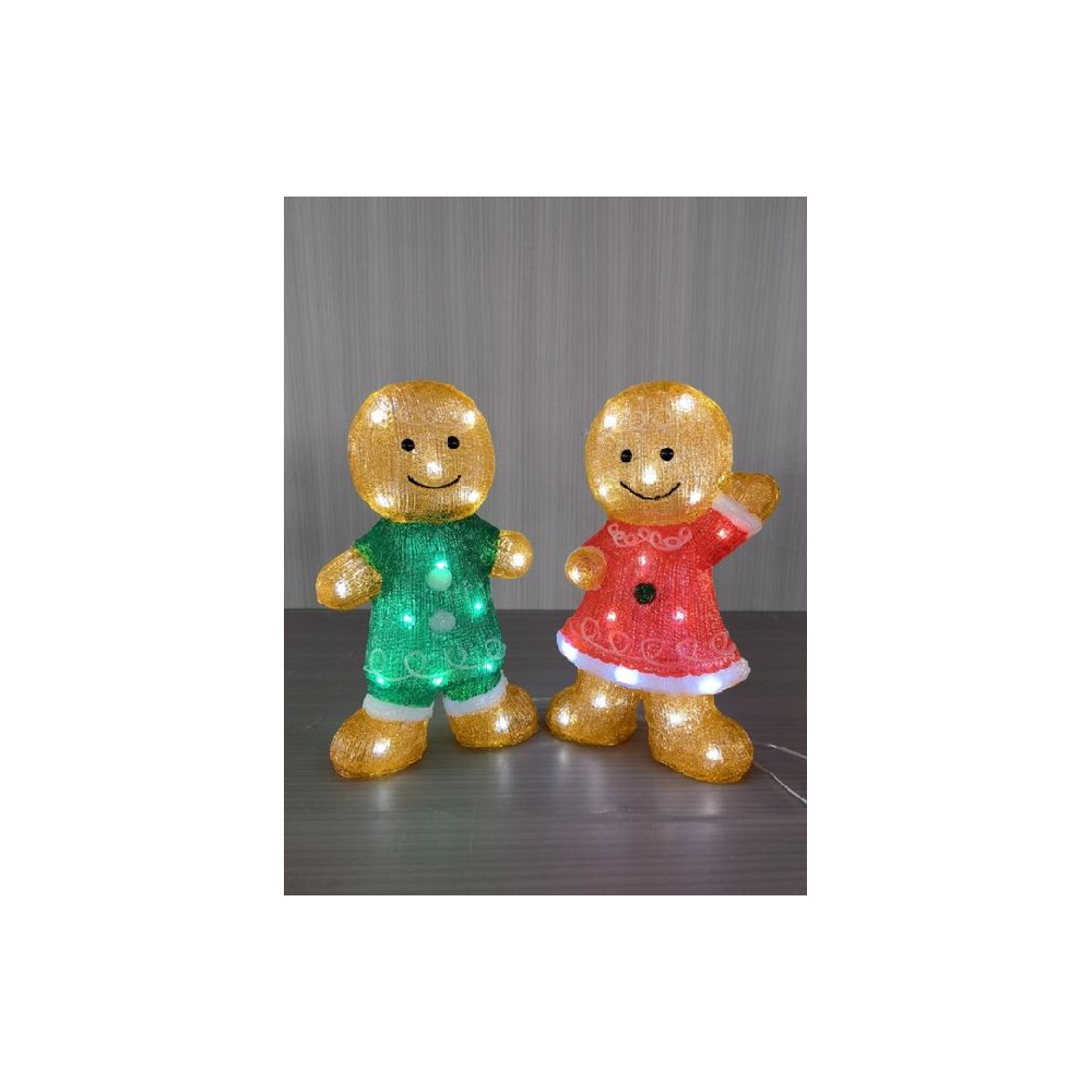 GINGERBREAD 30LED BIANCO FREDDO OUT X2