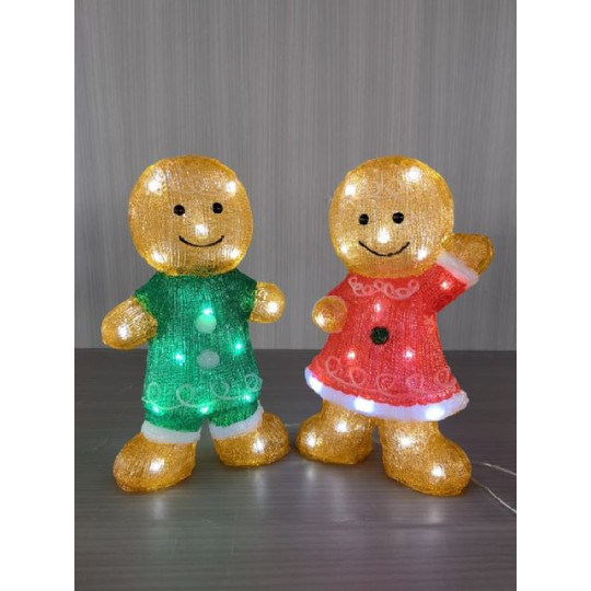 GINGERBREAD 30LED BIANCO FREDDO OUT X2