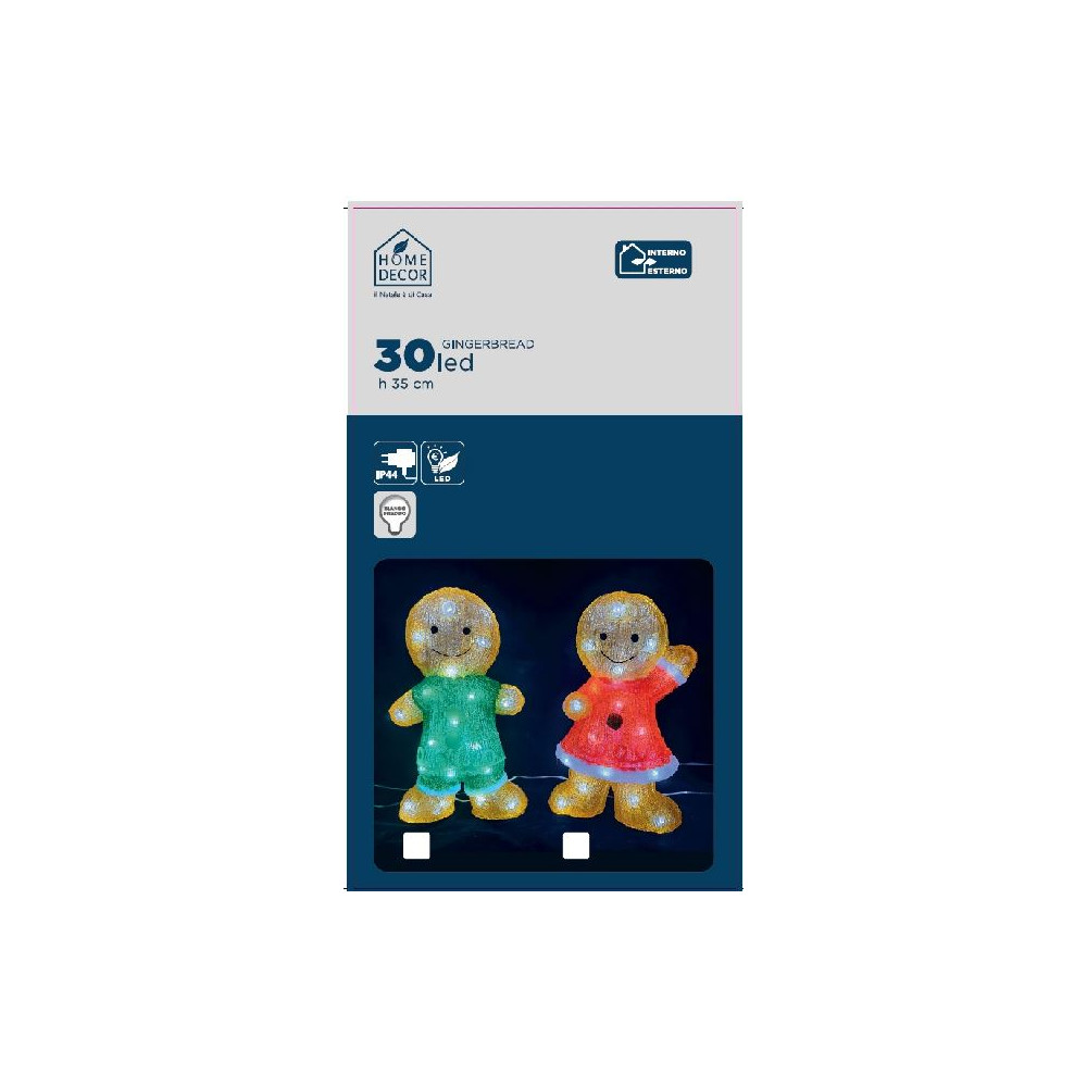 GINGERBREAD 30LED BIANCO FREDDO OUT X2