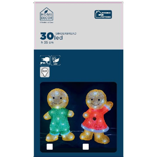 GINGERBREAD 30LED BIANCO FREDDO OUT X2