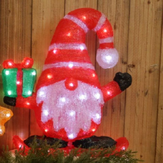 GNOMO ACRIL H40,8CM 60LED IP44 OUTDOOR